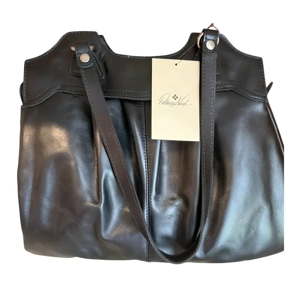Patricia Nash Napoli Leather Heritage Shoulder Bag Black
